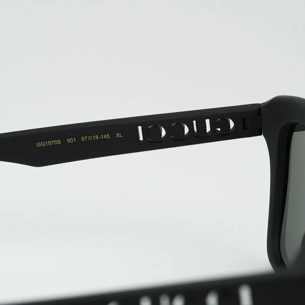 NEW Gucci GG1570S 001 Matte Black Grey Unisex Pilot Sunglasses GG 1570S